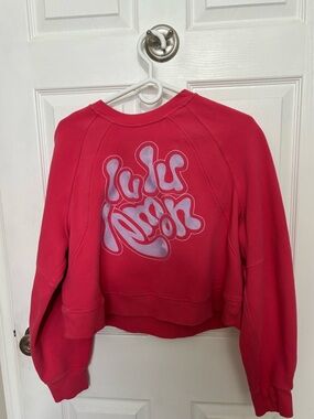 lululemon athletica Pink Graphic Logo Crewneck Sweatshirt